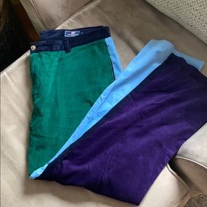Fun vineyard vines color blocked corduroy pants